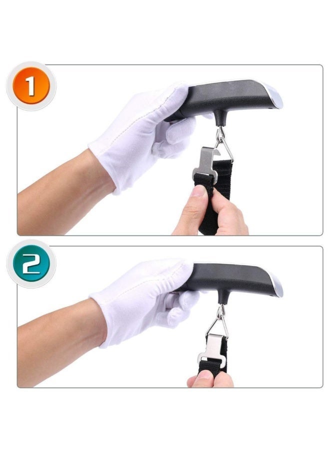 ميزان أمتعة رقمي معلق، ميزان محمول باليد، ميزان حقائب سفر، مزود بشاشة LCD، سعة 50 كجم/110 رطل - Image 4